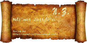 Német Zoltán névjegykártya